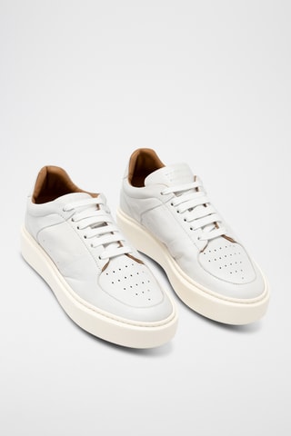 Sneakers plateformes en cuir - Blanc
