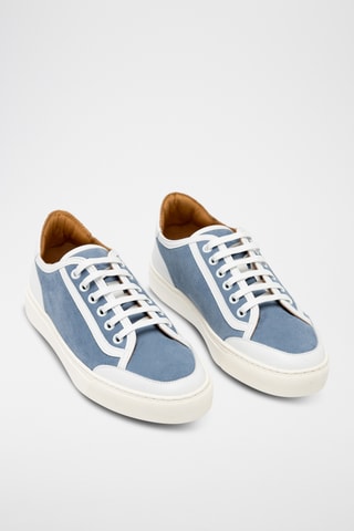 Sneakers en cuir - Bleu et blanc