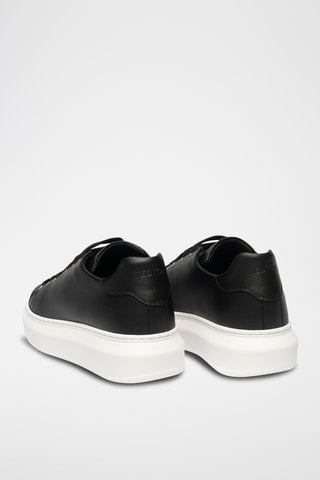 Sneakers plateformes en cuir - Noir