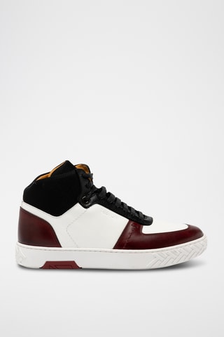 Sneakers montantes en cuir - Blanc