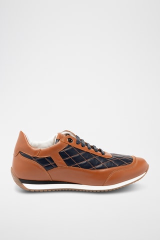 Sneakers en cuir - Marron et bleu marine