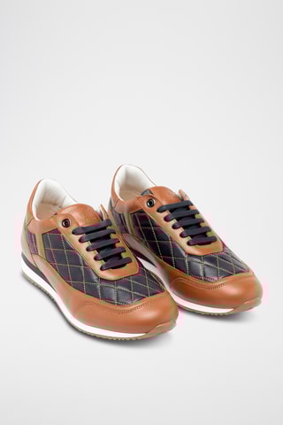 Sneakers en cuir - Marron et bleu marine