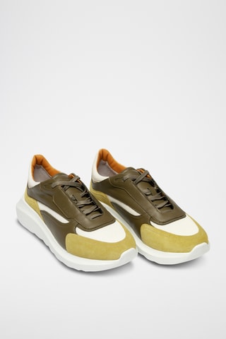 Sneakers plateformes en cuir - Vert