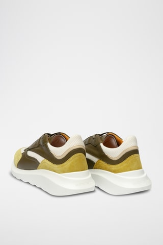 Sneakers plateformes en cuir - Vert