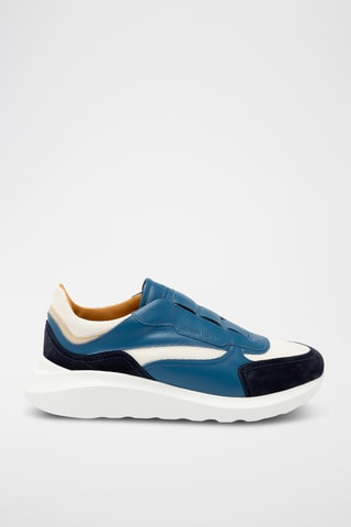 Sneakers slip-on en cuir - Bleu