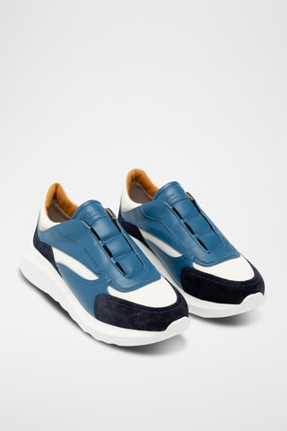 Sneakers slip-on en cuir - Bleu