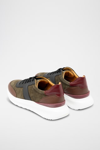 Sneakers plateformes en cuir - Vert