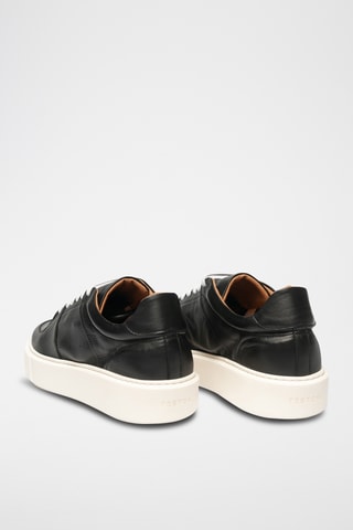 Sneakers plateformes en cuir - Noir