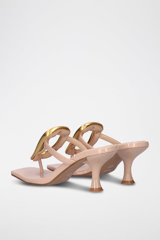 Mules à talons vernies Sissy - Nude