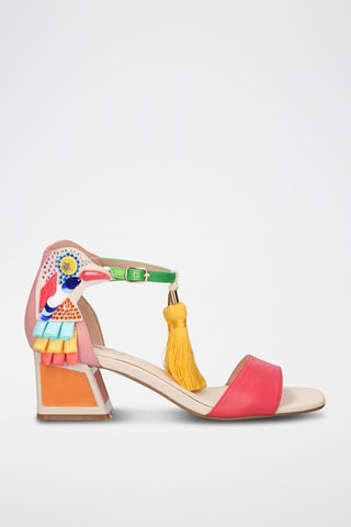 Sandales à talons Luisa - Rose et orange