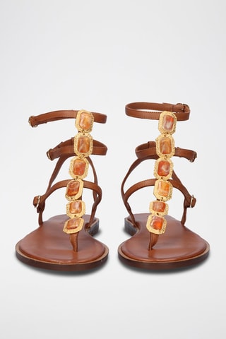 Spartiates en cuir Chios - Camel