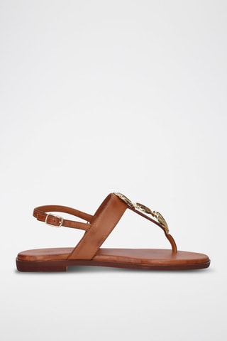 Sandales en cuir Loris - Camel et doré