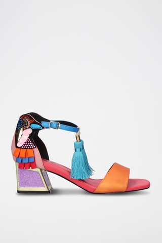 Sandales à talons Luisa - Rose et orange