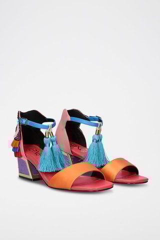 Sandales à talons Luisa - Rose et orange
