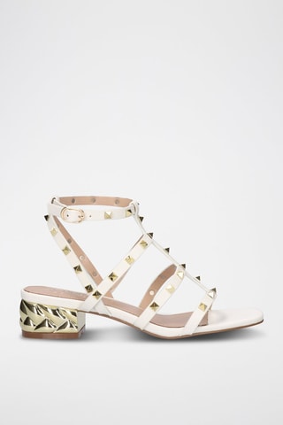 Sandales à talons Katy - Blanc et doré