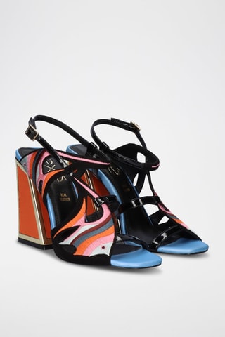 Sandales à talons - Noir et rose