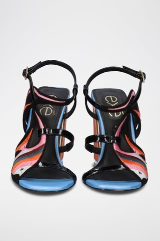 Sandales à talons - Noir et rose