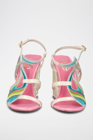 Sandales à talons - Rose et jaune