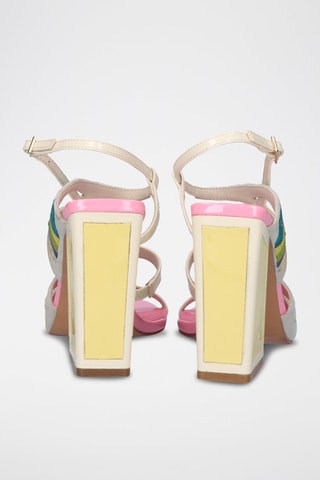 Sandales à talons - Rose et jaune