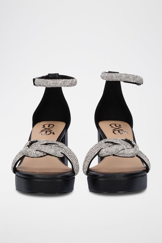 Sandales à talons - Noir et argenté