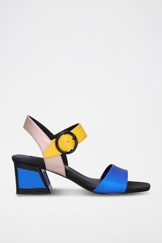 Sandales à talons - Bleu et jaune