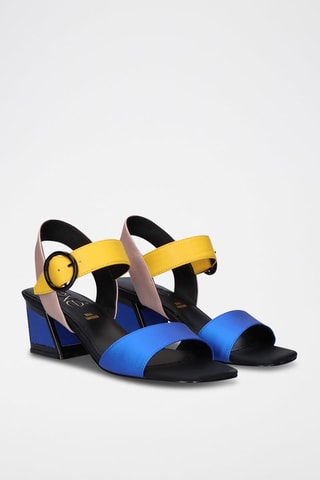 Sandales à talons - Bleu et jaune