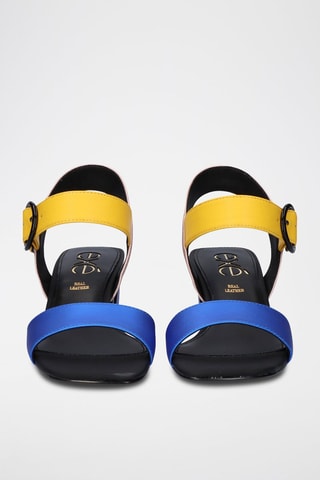 Sandales à talons - Bleu et jaune