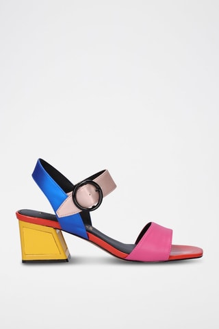 Sandales à talons - Fuchsia et bleu