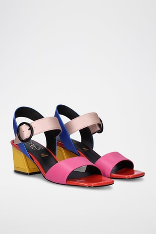 Sandales à talons - Fuchsia et bleu