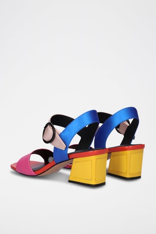 Sandales à talons - Fuchsia et bleu