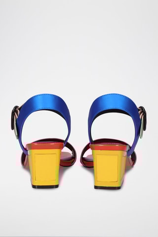 Sandales à talons - Fuchsia et bleu