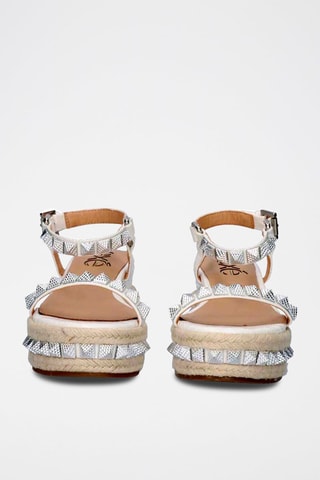 Sandales compensées en cuir - Blanc