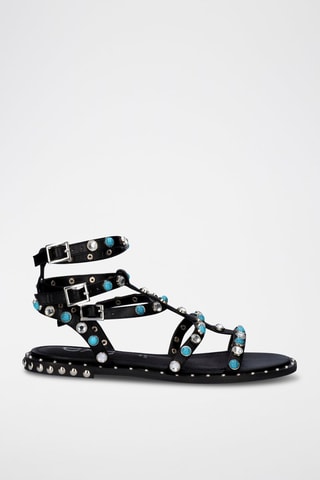 Spartiates en cuir - Noir