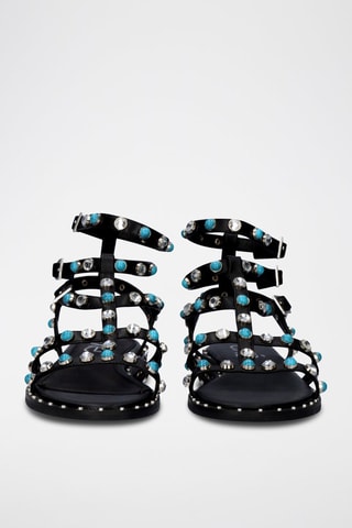 Spartiates en cuir - Noir