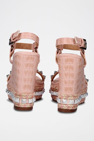 Sandales compensées en cuir - Nude