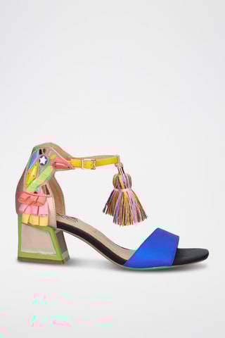 Sandales à talons - Bleu et rose