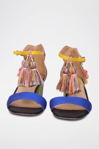Sandales à talons - Bleu et rose
