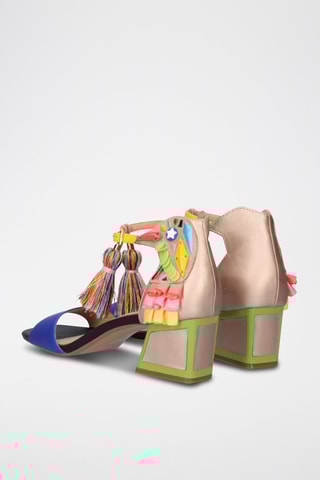 Sandales à talons - Bleu et rose