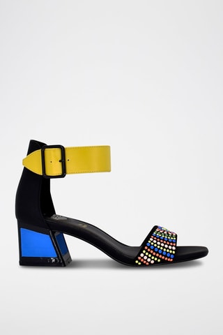 Sandales à talons - Bleu et jaune