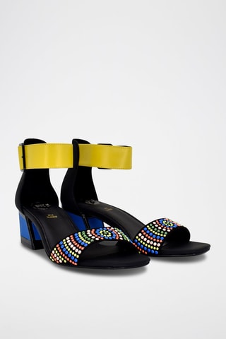 Sandales à talons - Bleu et jaune