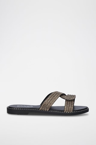 Sandales pailletées - Noir