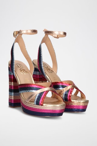 Sandales à talons Rose et doré