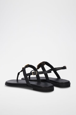 Sandales en cuir Loris - Noir et doré