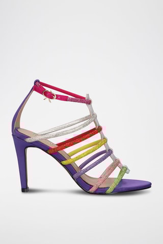 Sandales à talons - Blanc et fuchsia