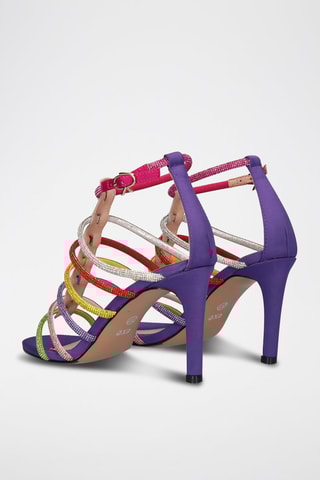 Sandales à talons - Blanc et fuchsia