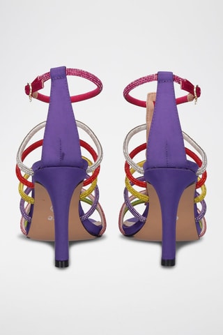 Sandales à talons - Blanc et fuchsia