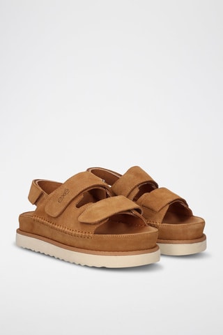 Sandales plateformes en cuir - Camel