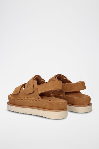 Sandales plateformes en cuir - Camel