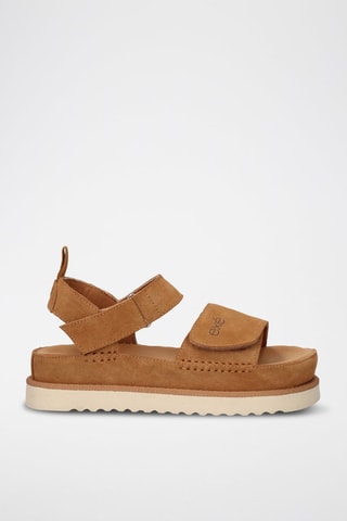Sandales plateformes en cuir - Camel