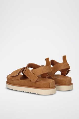 Sandales plateformes en cuir - Camel
